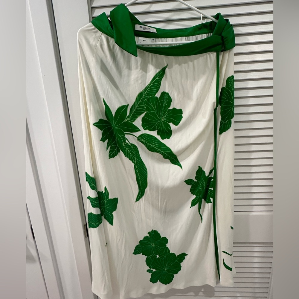 BRAND NEW MAXI SKIRT WITH GREEN FLOWERS